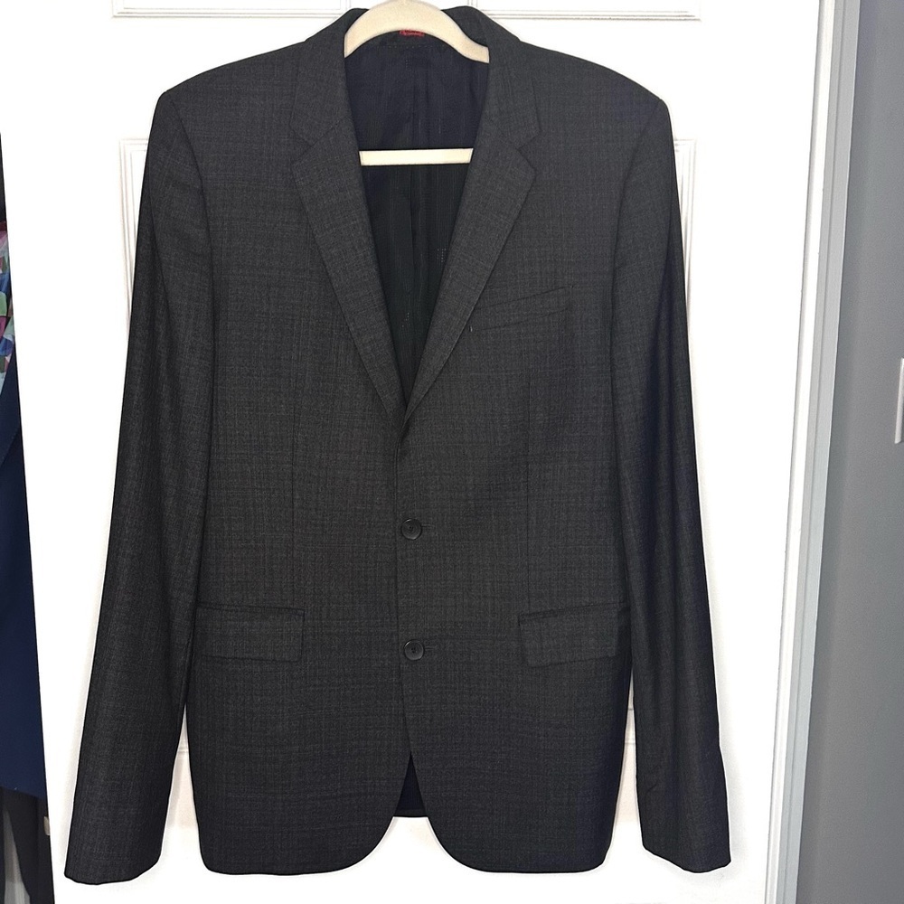 Hugo Boss Sport Jacket Blazer Aeron1 40L grey/brown 100% wool 2 button